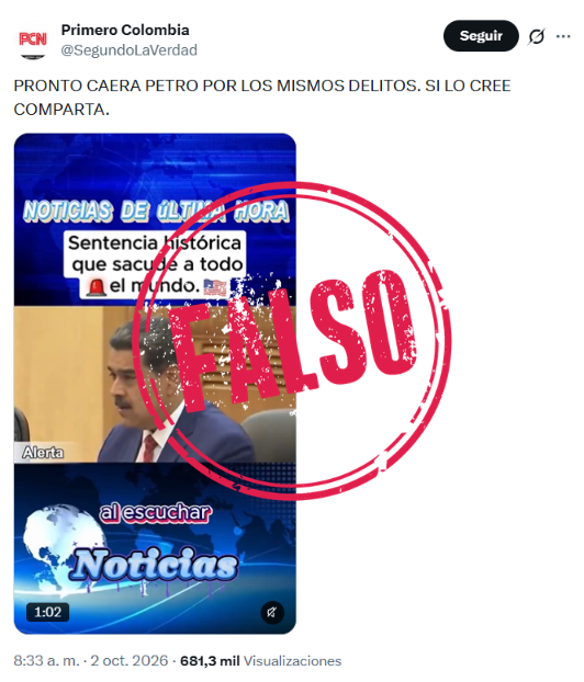 Video falso sobre condena de Nicolás Maduro