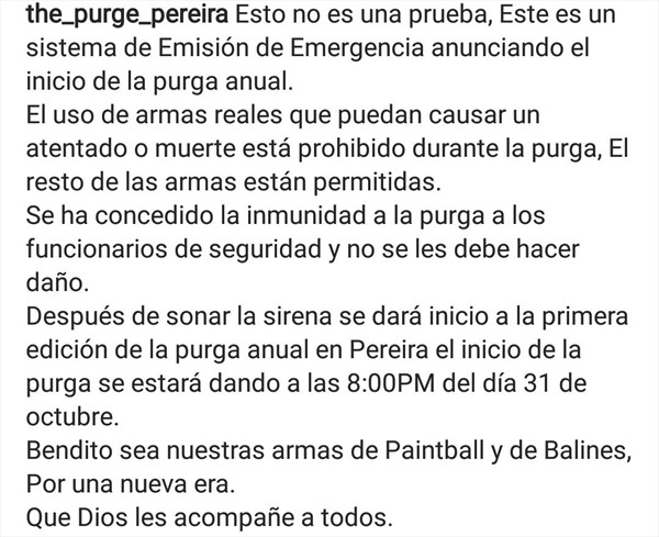 La Purga en Pereira