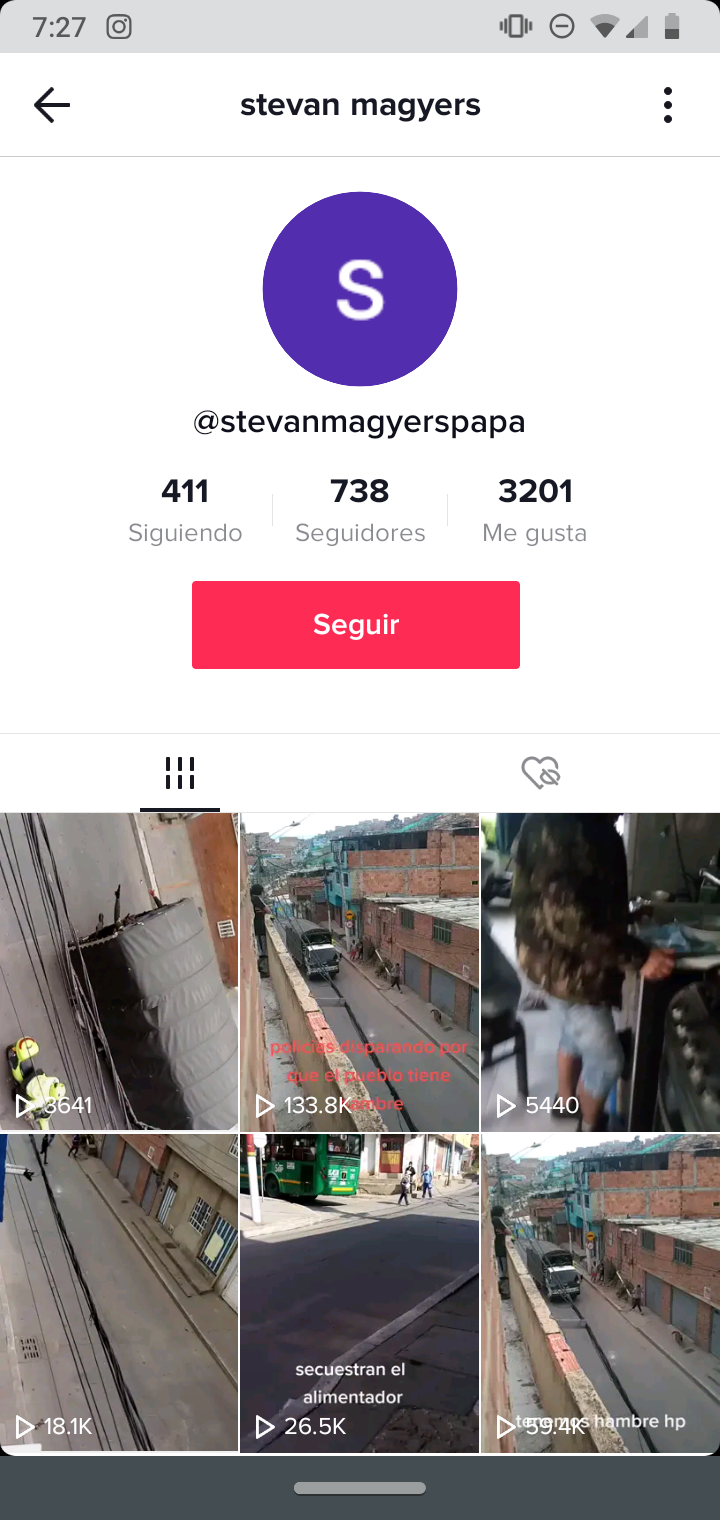 Perfil del usuario que subió el video a TikTok
