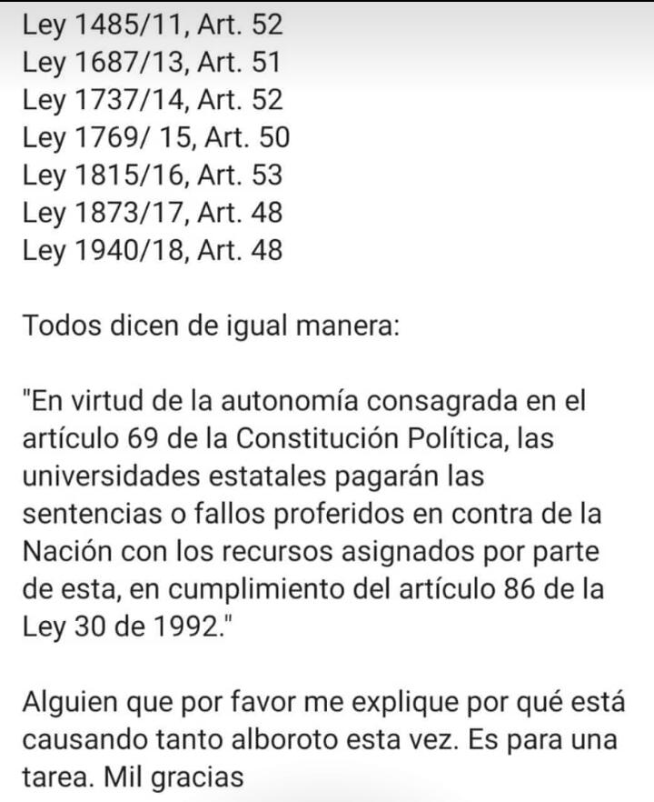 Cadena de WhatsApp sobre el artículo 44 del presupuesto para 2020