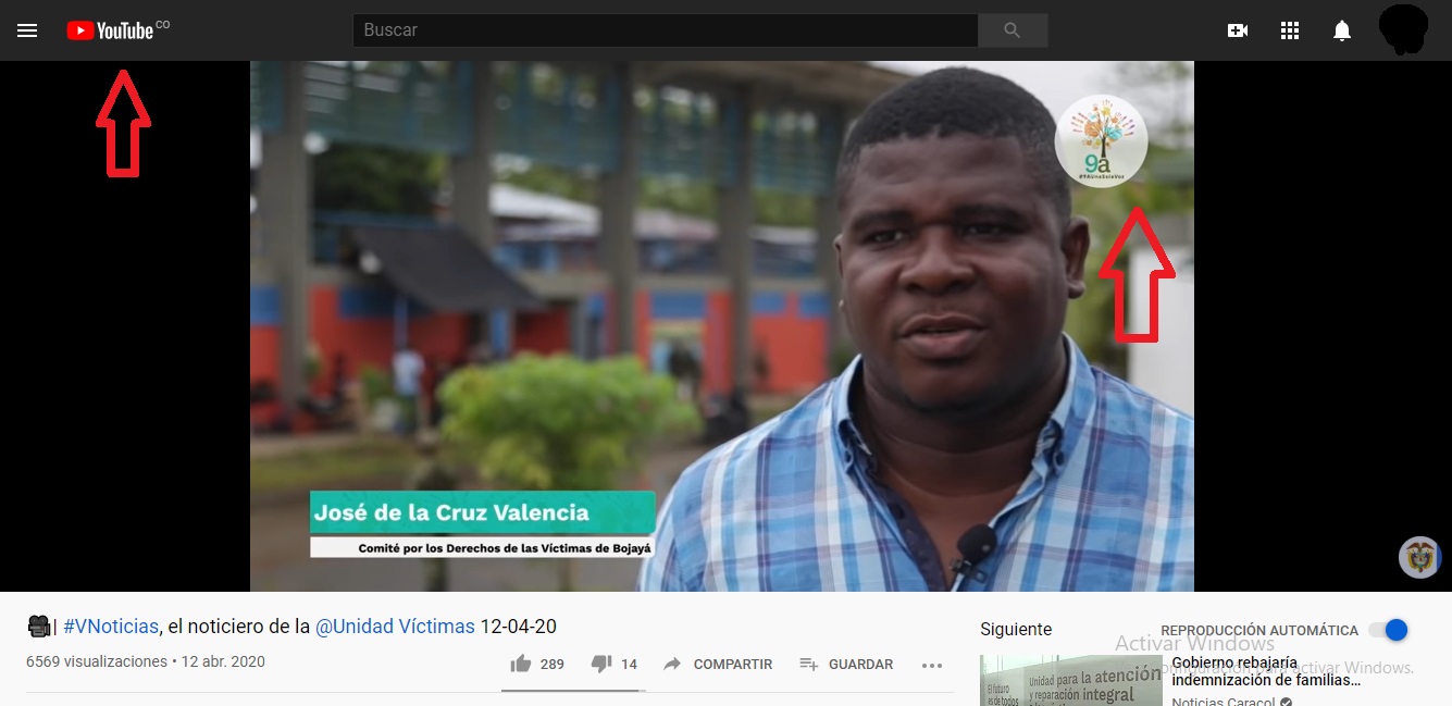 pantallazo Youtube