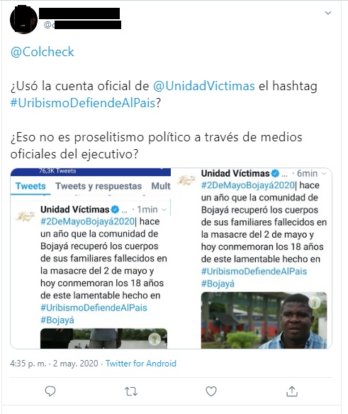 Trino Unidad Víctimas montaje